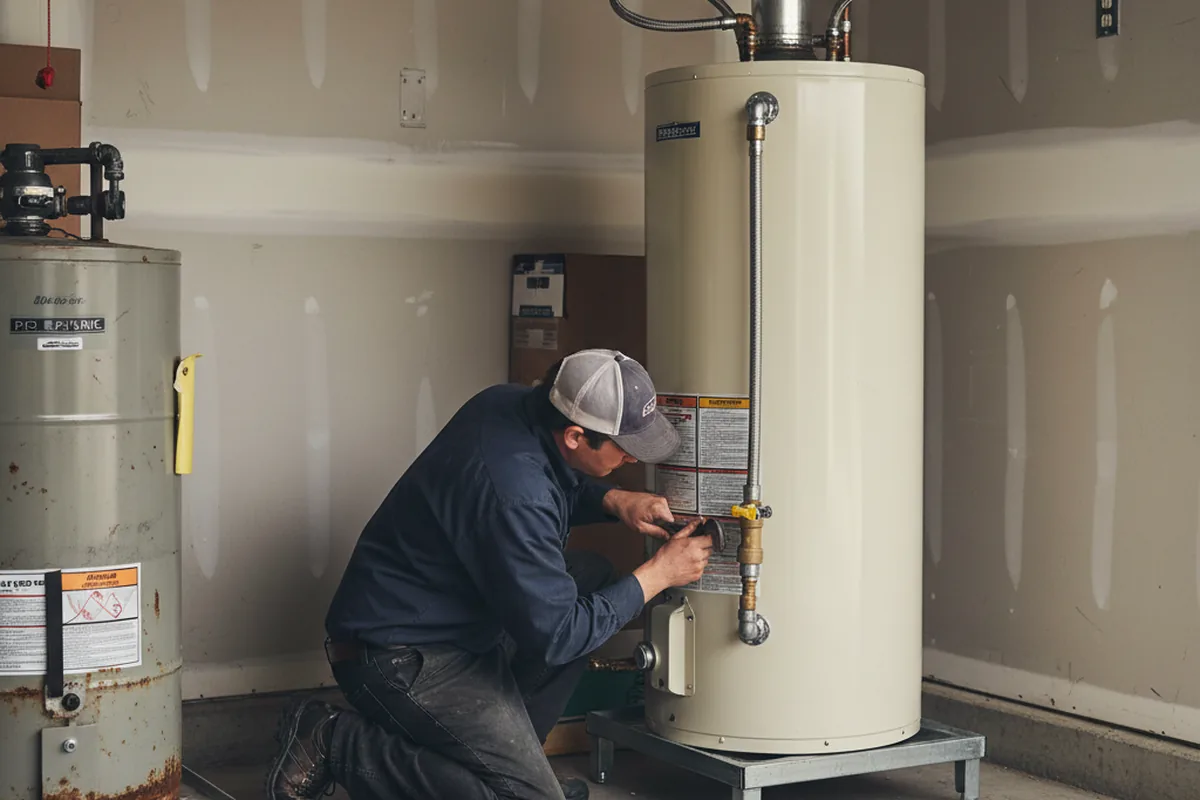 Water heater and shutoff valve replacement in Deforest
